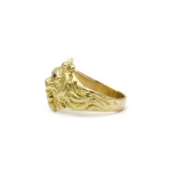 Bague Chevalière Lion En Or Jaune, Rubis Et Diamants -Castafiore Boutique mc kIqJxbZ7cu
