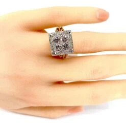 Bague En Or Jaune Et Or Blanc Pavée De Diamants -Castafiore Boutique mc kJH0DbXGuW