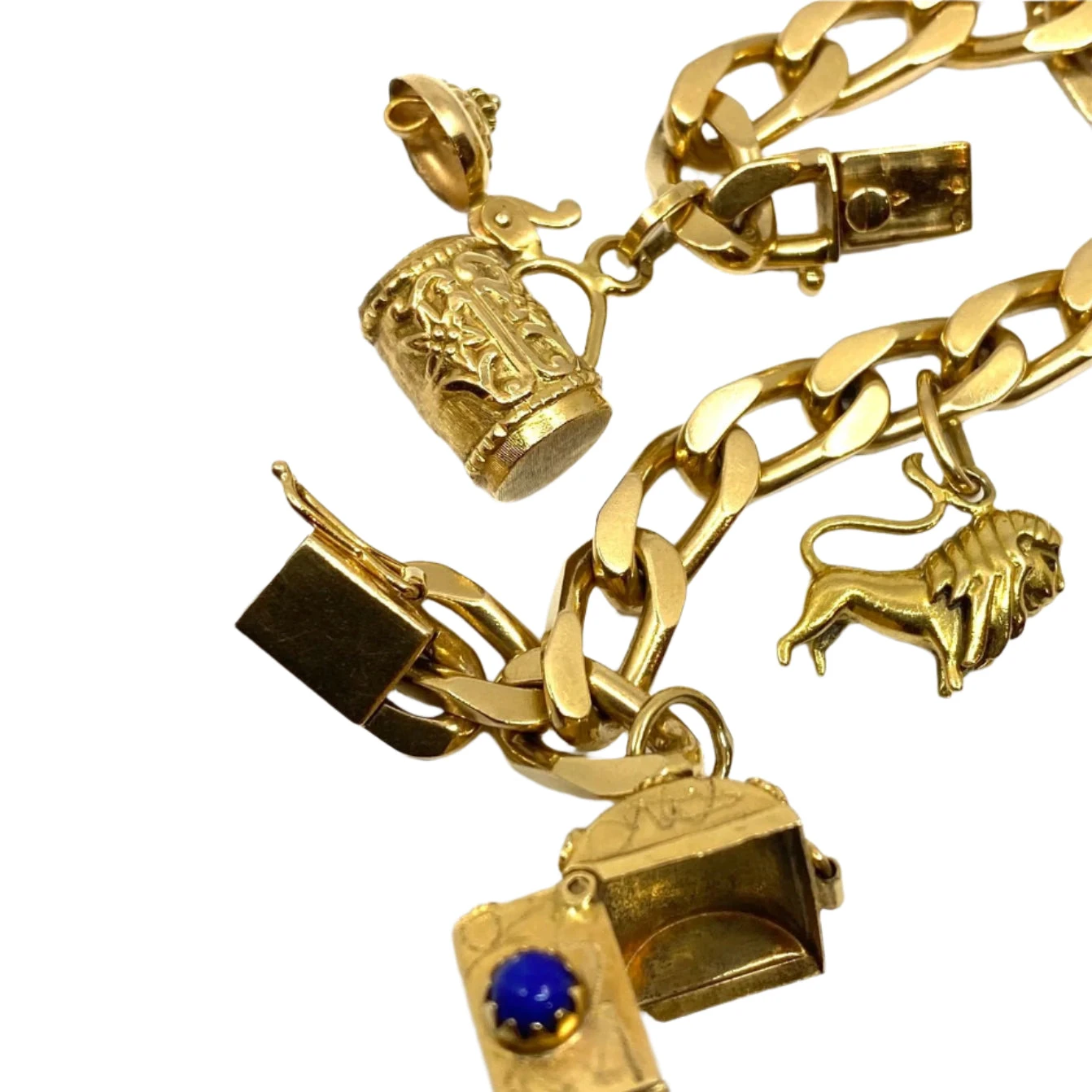 Bracelet Gourmette à Breloques En Or Jaune 11 Bracelet Gourmette à Breloques En Or Jaune – Image 11