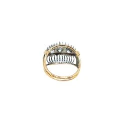 Bague Dôme Trilogie En Or Blanc, Or Jaune Et Diamants -Castafiore Boutique mc l4reZSe2s