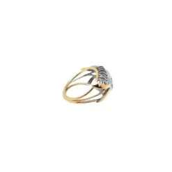 Bague Dôme Trilogie En Or Blanc, Or Jaune Et Diamants -Castafiore Boutique mc lhxCKJt2l