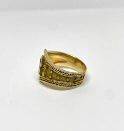 Bague Byzantine En Or Jaune 18k Saphirs Et Diamants -Castafiore Boutique mc ni98YhfNGN