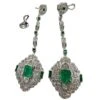 PENDIENTES ESTILO ART DECO De PLATINO Con DIAMANTES Y ESMERALDAS -Castafiore Boutique mc pBlstE1lO