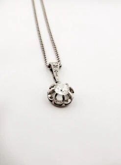 Collier Pendentif Solitaire Diamant En Or Blanc -Castafiore Boutique mc pKi2TCrGX