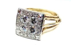 Bague En Or Jaune Et Or Blanc Pavée De Diamants -Castafiore Boutique mc paiutmkY