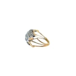 Bague Dôme Trilogie En Or Blanc, Or Jaune Et Diamants -Castafiore Boutique mc qRRN3X8be