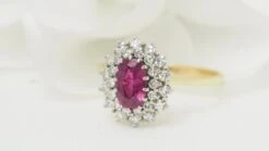 Bague Entourage E En Or Jaune, Rubis Et Diamants -Castafiore Boutique mc sOII4rBCG