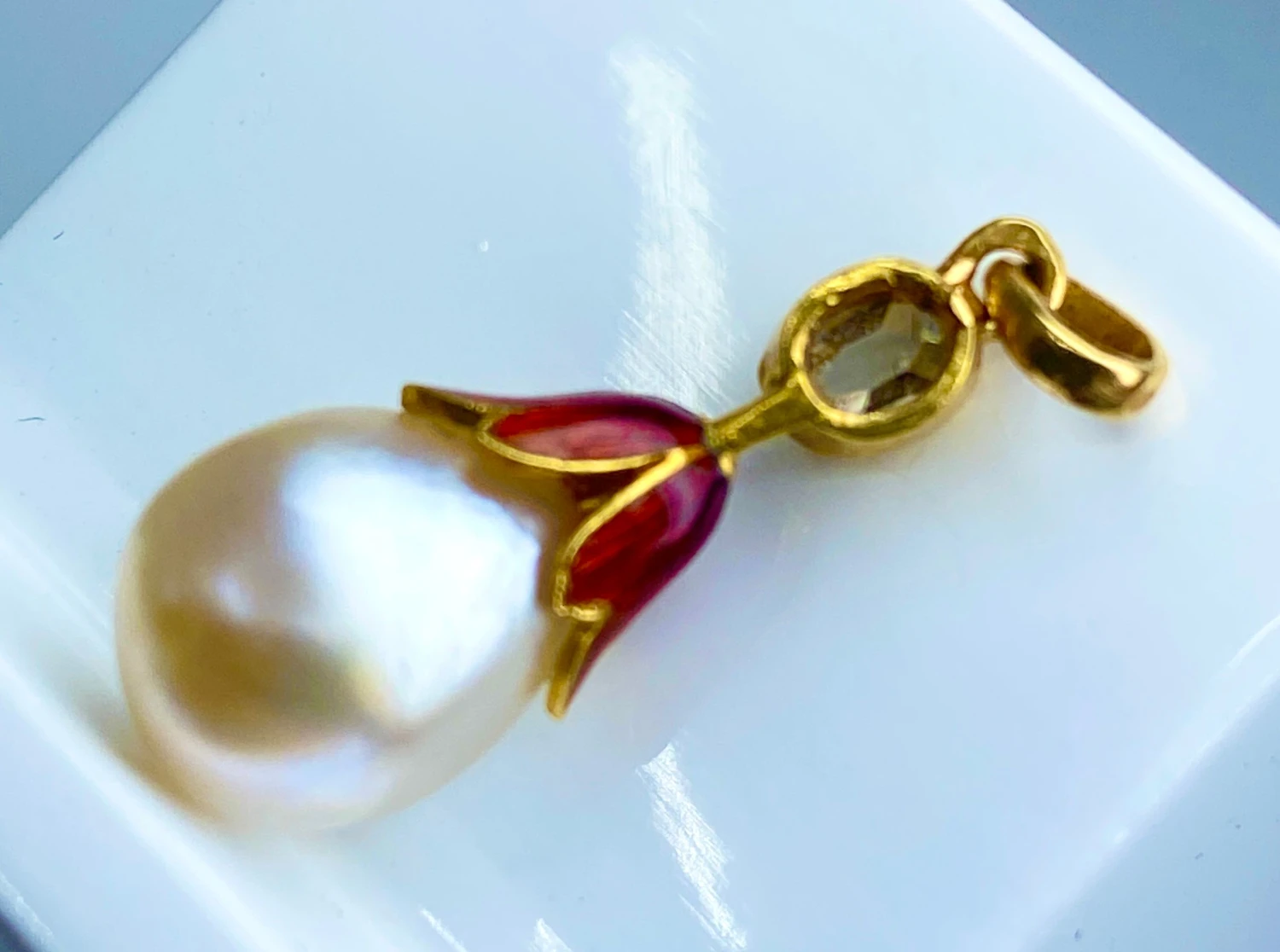 Pendentif Perle Fine , Diamant ,or ,époque Vers 1900 4 Pendentif Perle Fine , Diamant ,or ,époque Vers 1900 – Image 4