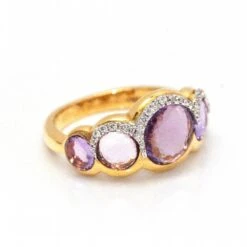 Bague En Or Rose Avec Améthyste -Castafiore Boutique mc uAe4sBgYS