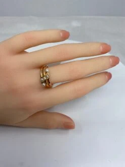 Bague En Or 18 Carats à Double Anneaux Tubulaires Sertis De 5 Perles, Vers 1900 -Castafiore Boutique mc xvt7OtiT V