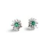 Boucles D'oreilles En Or Blanc, émeraudes Et Diamants