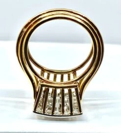 Bague En Or Jaune Et Or Blanc Pavée De Diamants -Castafiore Boutique mc zDmQ2g9jl