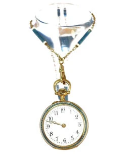 Montre à Gousset Or Jaune 18kt émaillée Avec Sa Chaîne Datant De 1900-1910