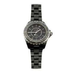 Montre Automatique CHANEL "J12" En Céramique Noire Et Rubis