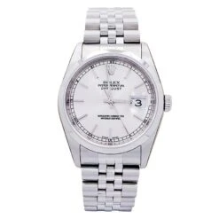 Miller Montre Automatique ROLEX "Oyster Perpetual Date Just" En Acier Et Argent