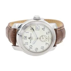 Montre BAUME & MERCIER "Capeland Small Second" En Acier Et Cuir -Castafiore Boutique montre baume mercie capeland small second en acier et cuir 174009