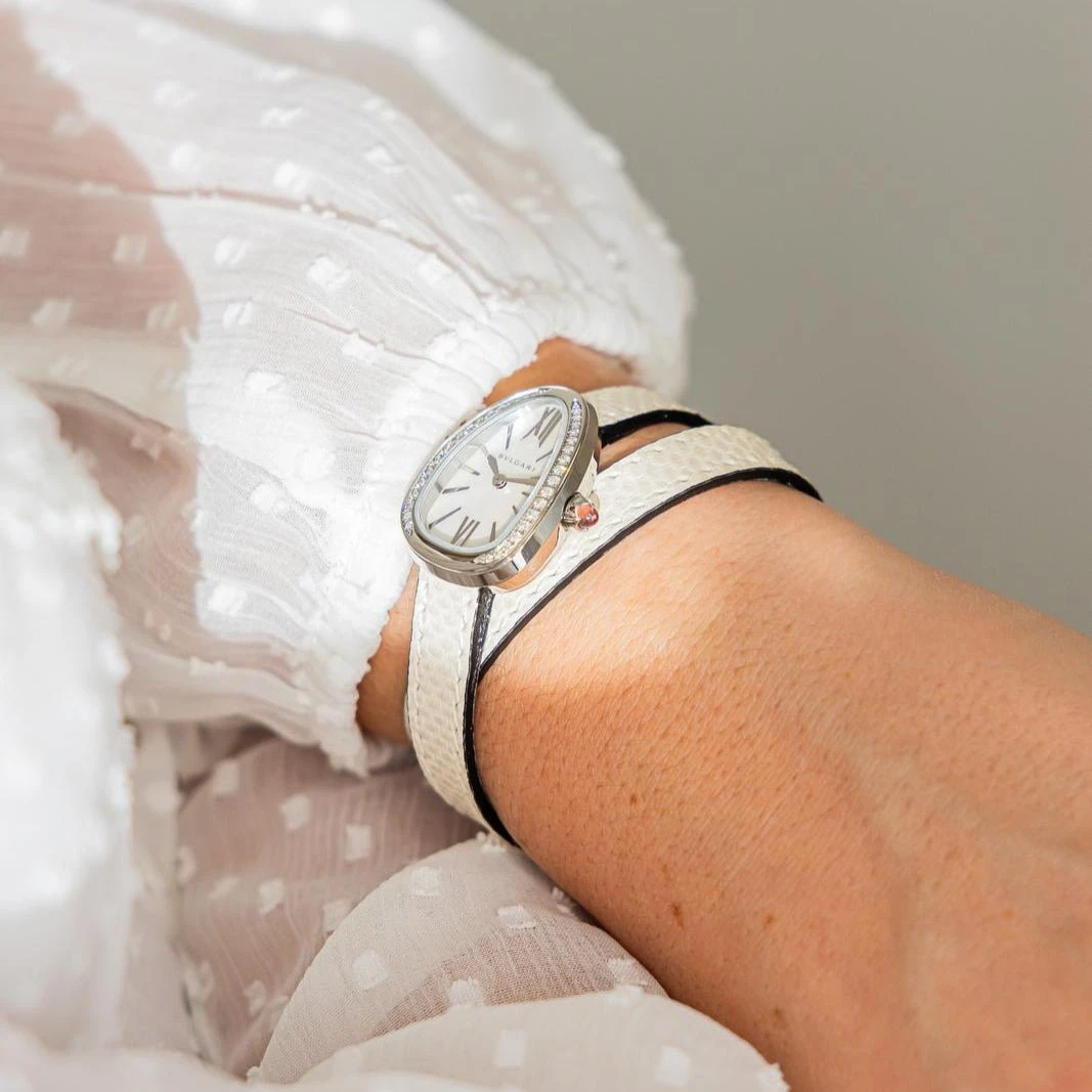 Montre BULGARI "SERPENTI" En Acier Et Diamants 2 Montre BULGARI "SERPENTI" En Acier Et Diamants – Image 2