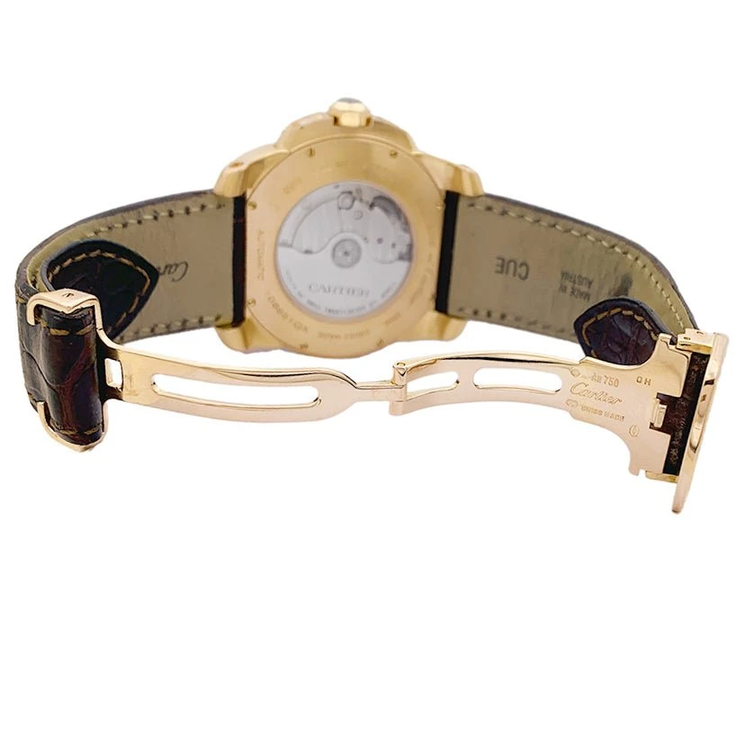 Miller Montre CARTIER "Calibre De Cartier" En Or Rose Et Cuir 2 Miller Montre CARTIER "Calibre De Cartier" En Or Rose Et Cuir – Image 2