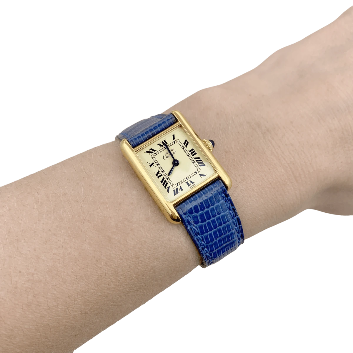 Miller Montre CARTIER "Tank Must" En Argent Plaqué Or Et Cuir 2 Miller Montre CARTIER "Tank Must" En Argent Plaqué Or Et Cuir – Image 2