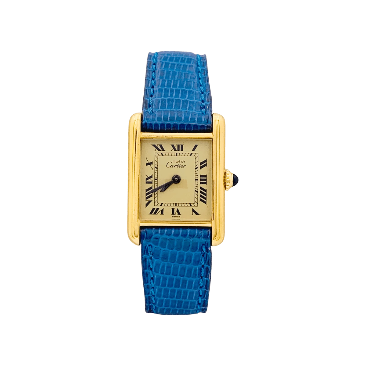 Miller Montre CARTIER "Tank Must" En Argent Plaqué Or Et Cuir 1 Miller Montre CARTIER "Tank Must" En Argent Plaqué Or Et Cuir