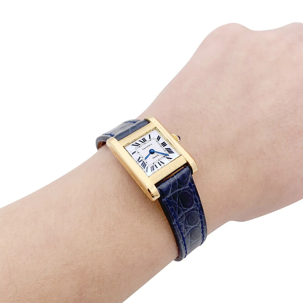 Miller Montre CARTIER "Tank Normale" En Or Jaune Et Cuir 2 Miller Montre CARTIER "Tank Normale" En Or Jaune Et Cuir – Image 2