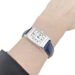 Miller Montre JAEGER LECOULTRE "Reverso Lady Classique" En Acier Et Cuir -Castafiore Boutique montre jaeger lecoultre reverso lady classique en acier et cuir 195435