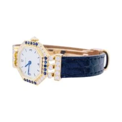 Miller Montre Mécanique CARTIER "Andine" En Or Jaune, Or Rose, Cuir Saphirs Et Diamants -Castafiore Boutique montre mecanique cartier andine en or jaune or rose cuir saphirs et diamants 797673