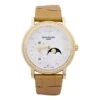 Miller Montre PATEK PHILIPPE "Calatrava Moon Phase" Or Jaune, Nacre, Diamants, Cuir. -Castafiore Boutique montre patek philippe calatrava moon phase or jaune nacre diamants cuir 446898