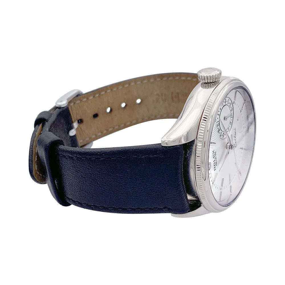Miller Montre Rolex, "Cellini Date", Or Blanc Et Cuir 4 Miller Montre Rolex, "Cellini Date", Or Blanc Et Cuir – Image 4