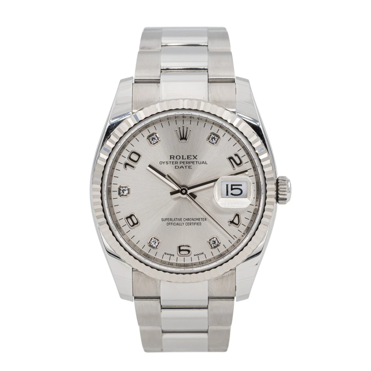 Montre ROLEX "Oyster Perpetual Date" En Acier Diamant 1 Montre ROLEX "Oyster Perpetual Date" En Acier Diamant