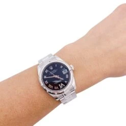 Miller Montre ROLEX "Oyster Perpetual Datejust", Acier Et Diamants 7 Miller Montre ROLEX "Oyster Perpetual Datejust", Acier Et Diamants -Castafiore Boutique montre rolex oyster perpetual datejust acier et diamants 823551