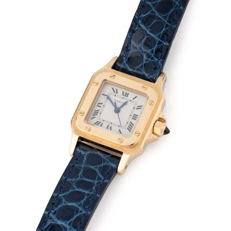 Montre CARTIER "Santos" En Or Jaune Et Cuir 2 Montre CARTIER "Santos" En Or Jaune Et Cuir – Image 2