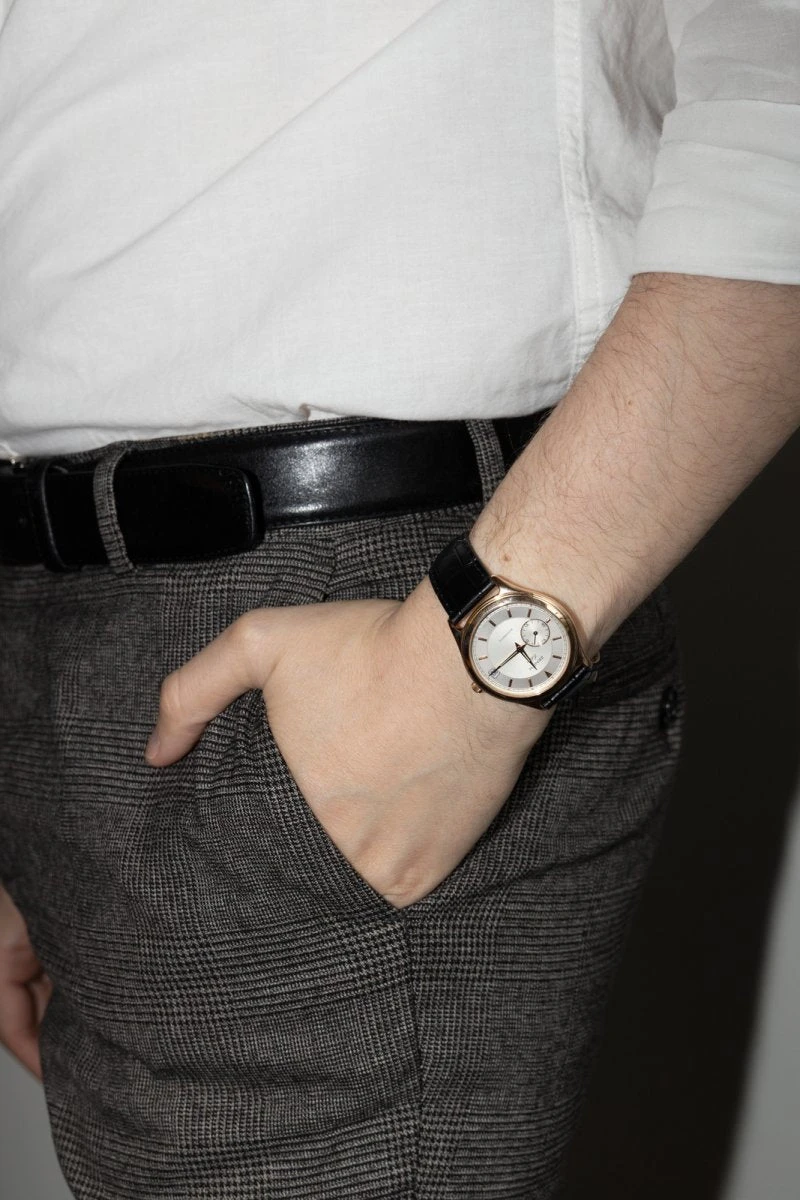 Montre Zenith "Elite" En Or Rose, Or Jaune, Argent Et Cuir 2 Montre Zenith "Elite" En Or Rose, Or Jaune, Argent Et Cuir – Image 2