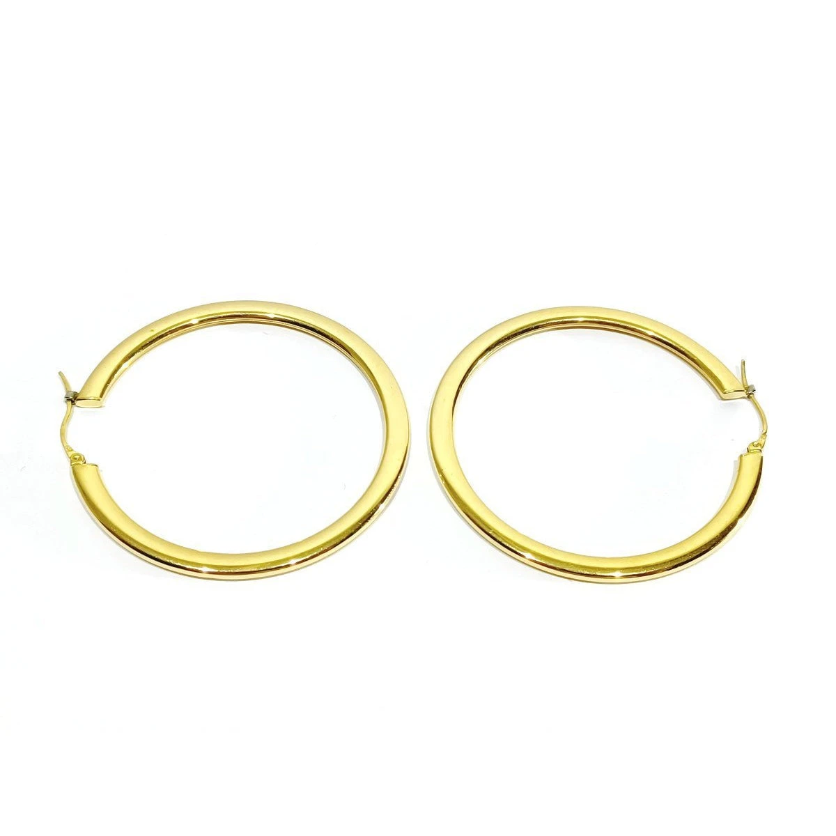 Boucles D'oreilles Créoles En Or Jaune 18 Carats 3 Boucles D'oreilles Créoles En Or Jaune 18 Carats – Image 3