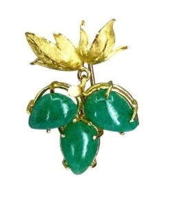 Paire De Boucles D’oreille En Or Jaune Et Aventurines -Castafiore Boutique paire de boucles doreille en or jaune et aventurines 523078