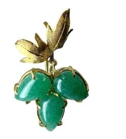 Paire De Boucles D’oreille En Or Jaune Et Aventurines -Castafiore Boutique paire de boucles doreille en or jaune et aventurines 691463