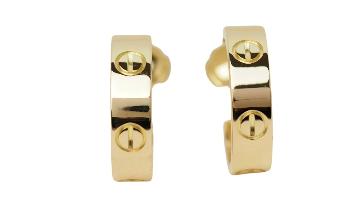 Paire De Boucles D'oreilles CARTIER Love En Or Jaune 1 Paire De Boucles D'oreilles CARTIER Love En Or Jaune
