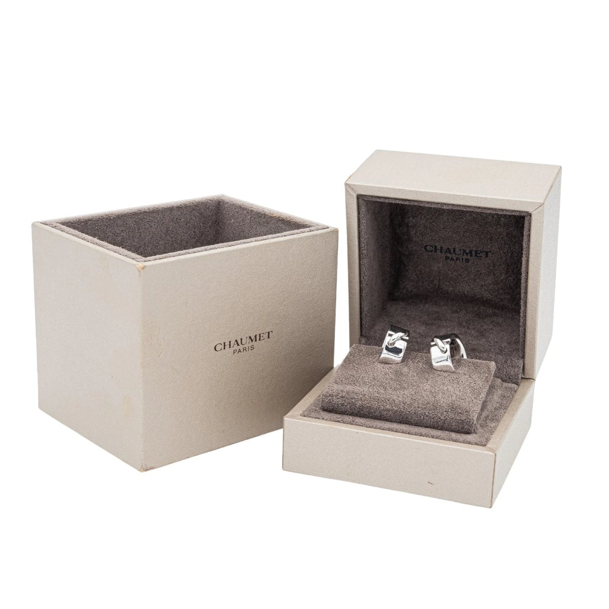 Boucles D'oreilles Créoles CHAUMET "Liens" En Or Blanc 6 Boucles D'oreilles Créoles CHAUMET "Liens" En Or Blanc – Image 6