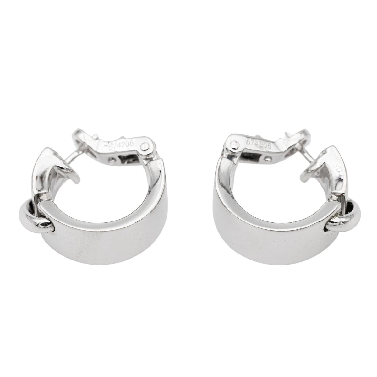 Boucles D'oreilles Créoles CHAUMET "Liens" En Or Blanc 5 Boucles D'oreilles Créoles CHAUMET "Liens" En Or Blanc – Image 5