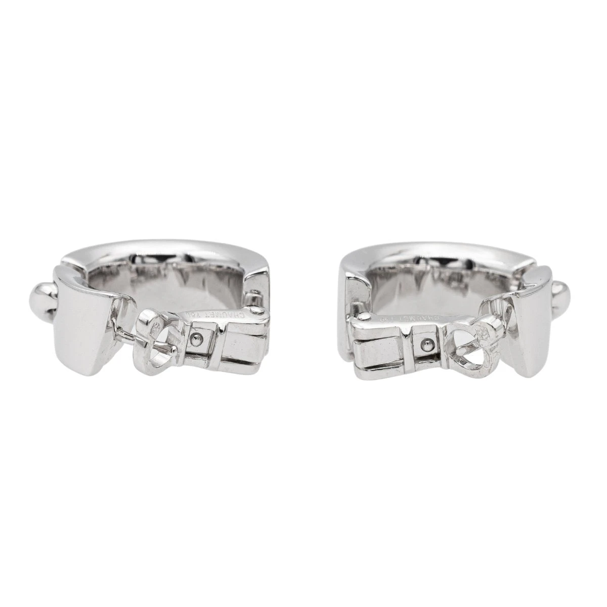 Boucles D'oreilles Créoles CHAUMET "Liens" En Or Blanc 3 Boucles D'oreilles Créoles CHAUMET "Liens" En Or Blanc – Image 3