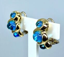 Paire De Boucles D’oreilles En Or Jaune Et Or Blanc 18 Carats En Topazes Cabochons -Castafiore Boutique paire de boucles doreilles en or jaune et or blanc 18 carats en topazes cabochons 482895