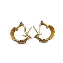 Paire De Demi Créoles En Or Jaune Et Diamants 7 Paire De Demi Créoles En Or Jaune Et Diamants -Castafiore Boutique paire de demi creoles en or jaune et diamants 809051