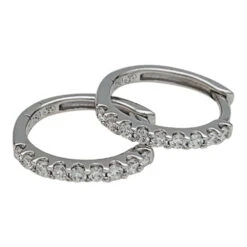 Miller Paire De Petites Créoles En Or Blanc, Diamants. -Castafiore Boutique paire de petites creoles en or blanc diamants 764315