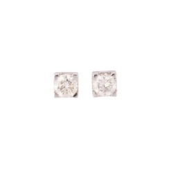 Paire De Puce D'oreilles En Diamant De Taille Moderne
