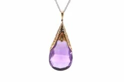 Pendentif Ancien 1900 Améthyste Et Diamants En Or Et Platine -Castafiore Boutique pendentif ancien 1900 amethyste et diamants en or et platine 843406