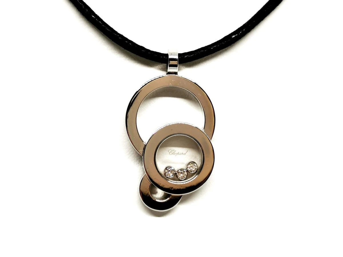 Pendentif CHOPARD "Happy Diamonds" En Or Blanc Et Diamants 2 Pendentif CHOPARD "Happy Diamonds" En Or Blanc Et Diamants – Image 2