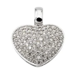Pendentif Coeur Or Blanc Diamant