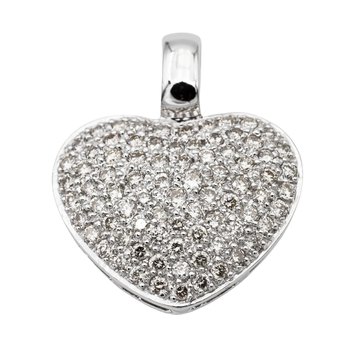 Pendentif Coeur Or Blanc Diamant 1 Pendentif Coeur Or Blanc Diamant