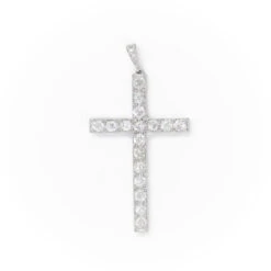 Pendentif Croix En Platine Et Diamants
