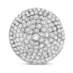 Pendentif Disque Or Gris Diamants